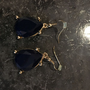 Navy teardrop earrings